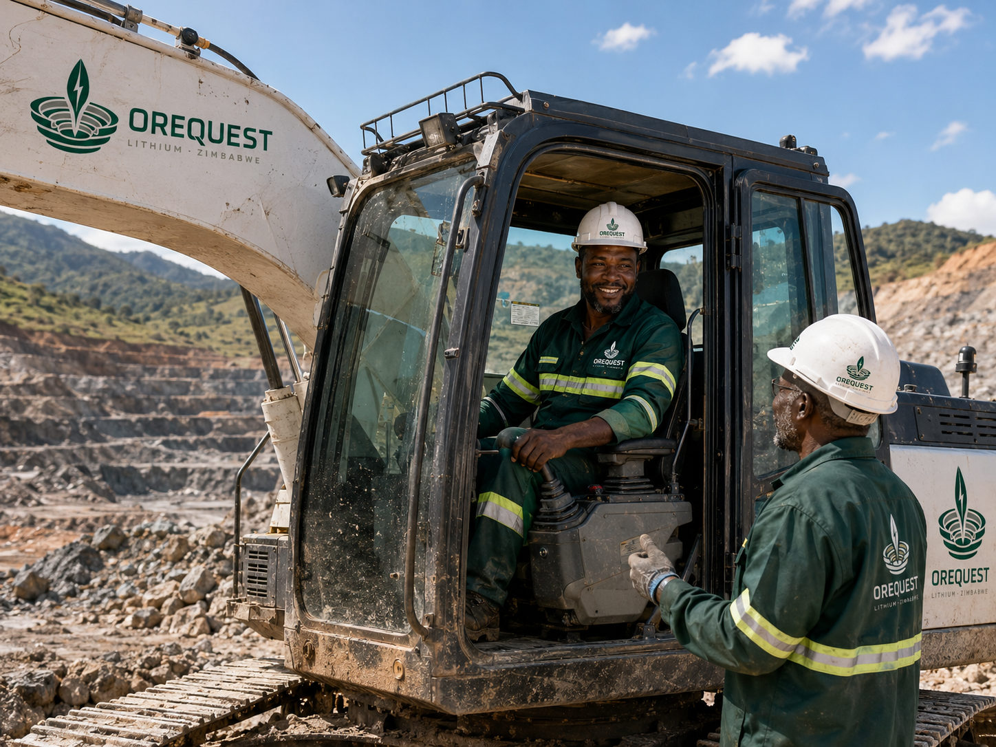 Orequest excavator operator at the pit
